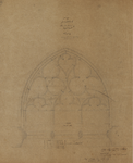 216911 Afbeelding van het ontwerp voor het eerste zuidelijke venster met tracering in het schip van de Jacobikerk te ...